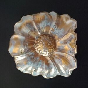 1950's Stangl Antique Gold Light Turquoise Green 12" Flower 🌼 Vase EUC